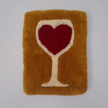 Amour du vin - Décoration murale - verre de vin et coeur - jaune blanc rouge La Balmo TUFTING