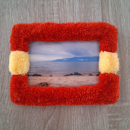 Cadre photo tufting en laine - décoration murale réalisée par La Balmo TUFTING