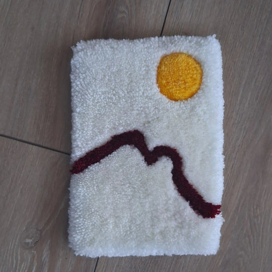 Décoration murale OSSAU créé par La Balmo | Tufting - Laine acrylique jaune, blanche et marron