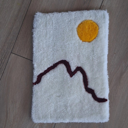 Décoration murale OSSAU créé par La Balmo | Tufting - Laine acrylique jaune, blanche et marron