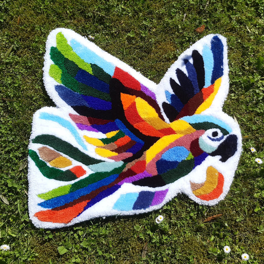 Deco murale Rainbow - perroquet - ara - La Balmo Tufting