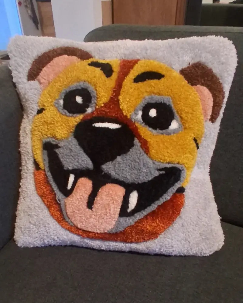 Coussin personnalisé d'un portrait de chien basé sur une photo