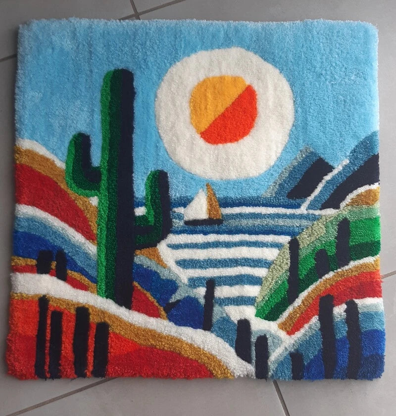 Tapis tufting personnalisé sur le thème de la mer et du Mexique