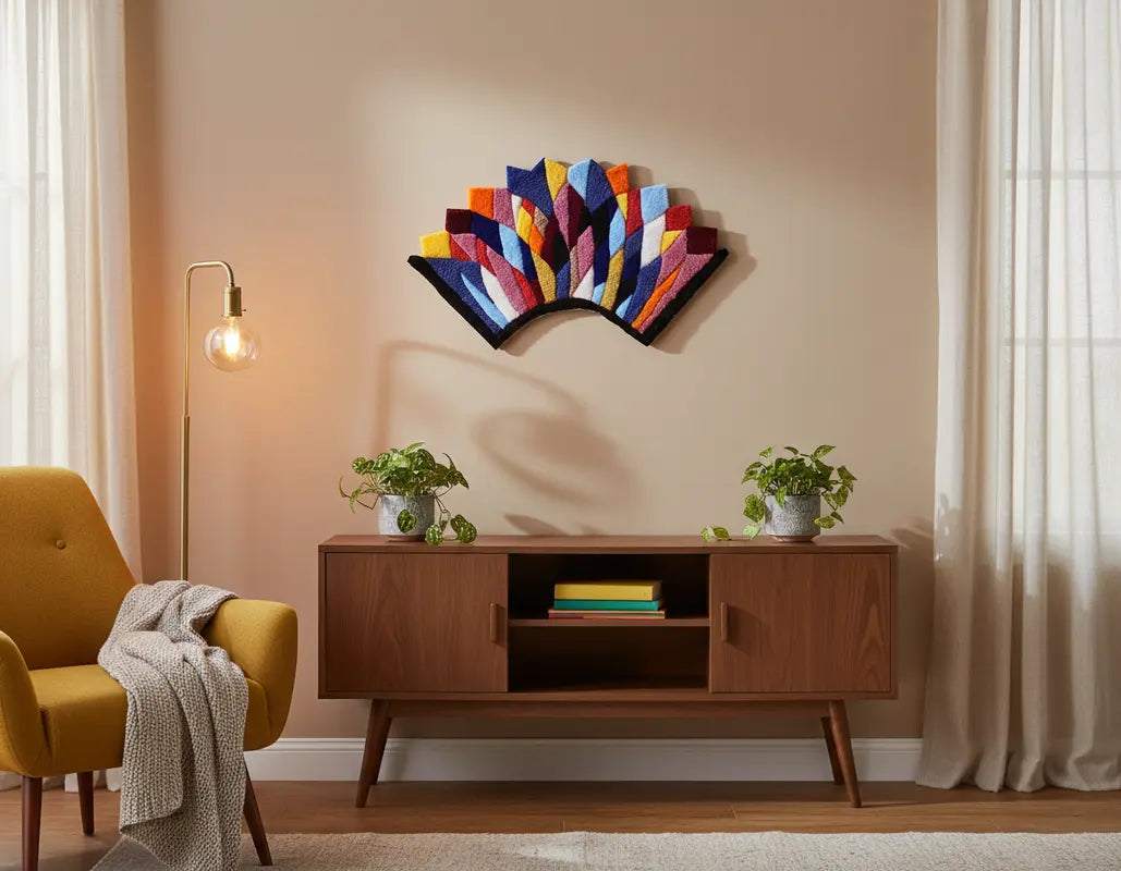 Tufting mural décorant un salon moderne et lumineux